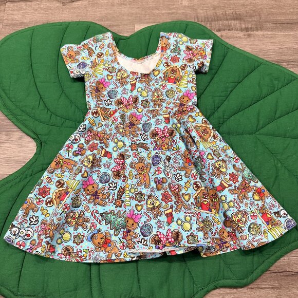 Raising Wilds Girls Disney Gingerbread Characters Twirl Dress - Picture 2 of 6